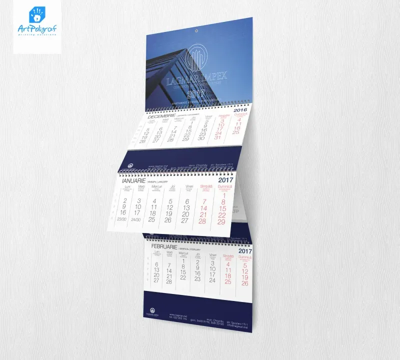 Calendar trimestrial - 3 campuri de publicitate