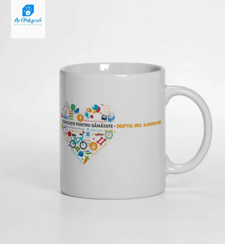 Cana din ceramica alba, 300ml