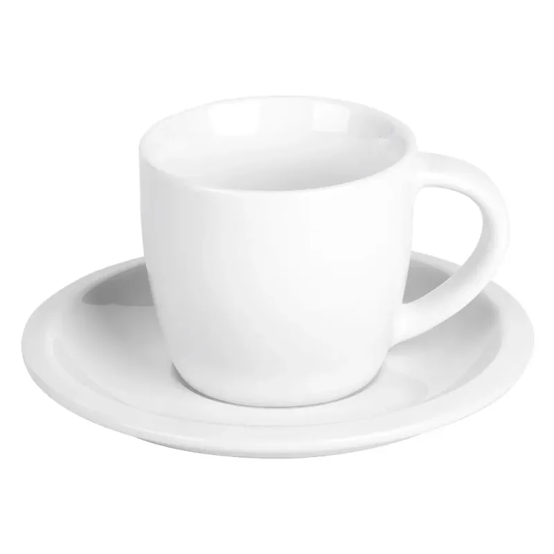 Cană din ceramică fină cu farfurie MOMENTO, 150ml