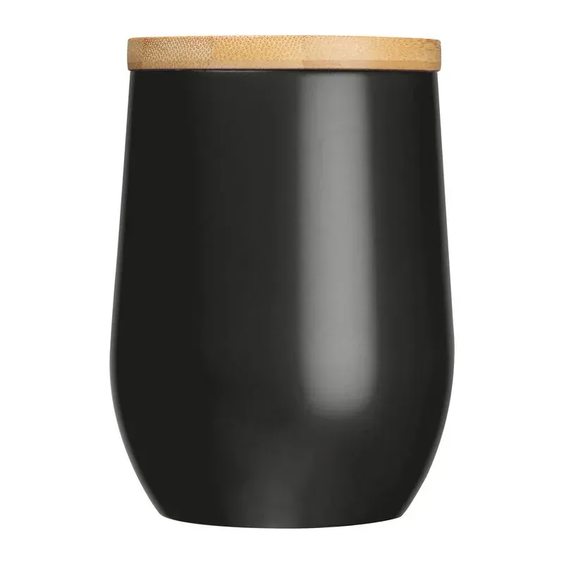 Cană din otel inoxidabil si capac de bambus, 300ml