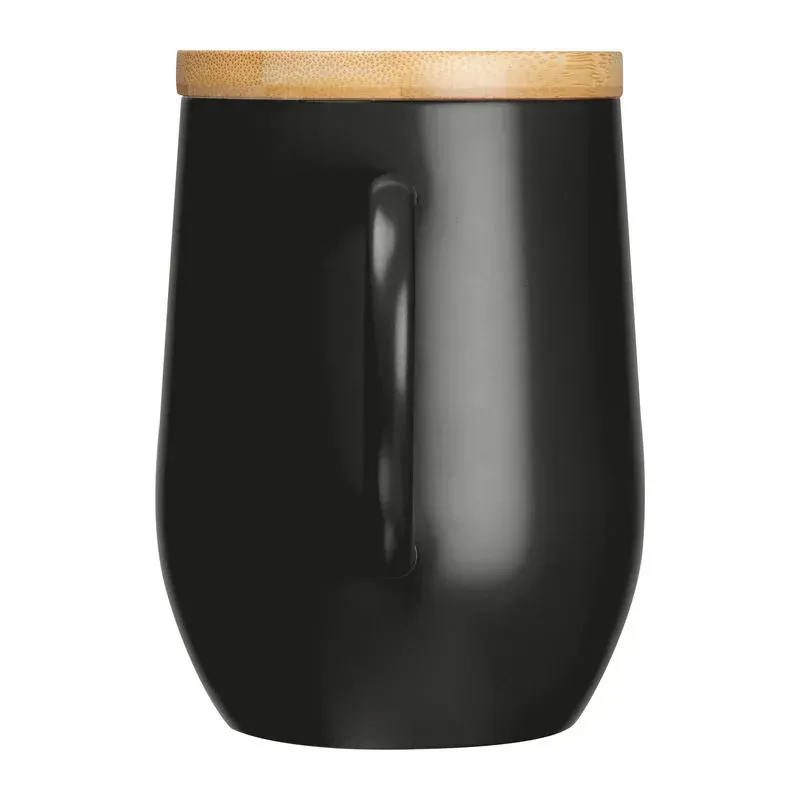 Cană din otel inoxidabil si capac de bambus, 300ml