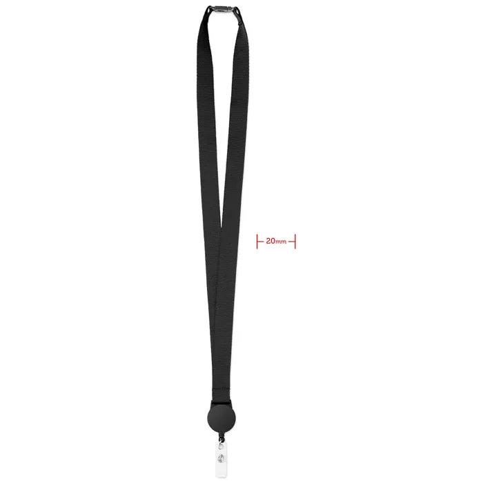 Lanyard MO9852 cu fermoar, suport retractabil pentru ecuson și cataramă detașabilă