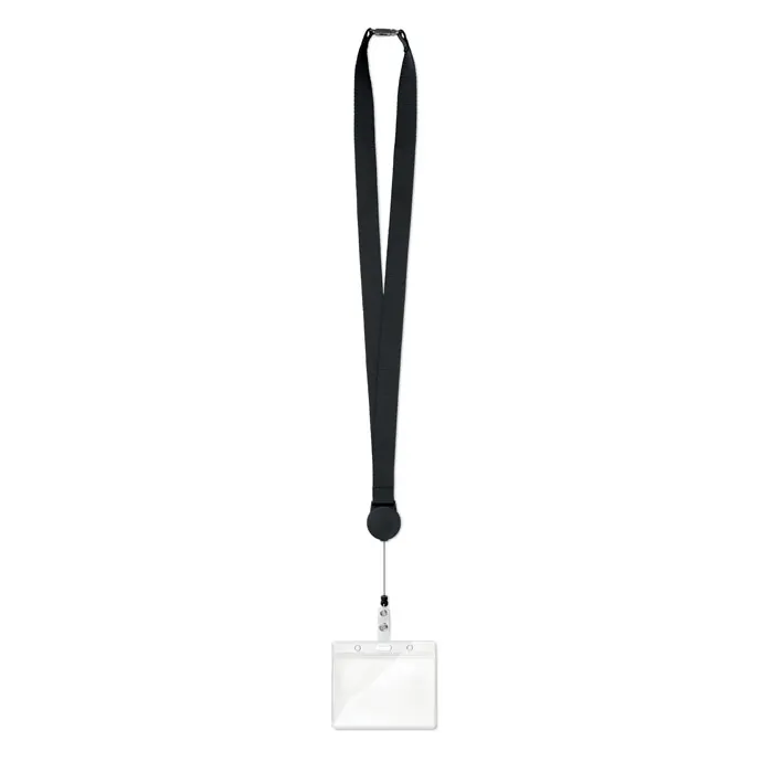 Lanyard MO9852 cu fermoar, suport retractabil pentru ecuson și cataramă detașabilă