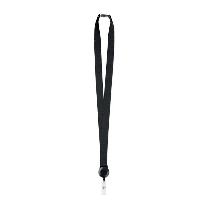 Lanyard MO9852 cu fermoar, suport retractabil pentru ecuson și cataramă detașabilă