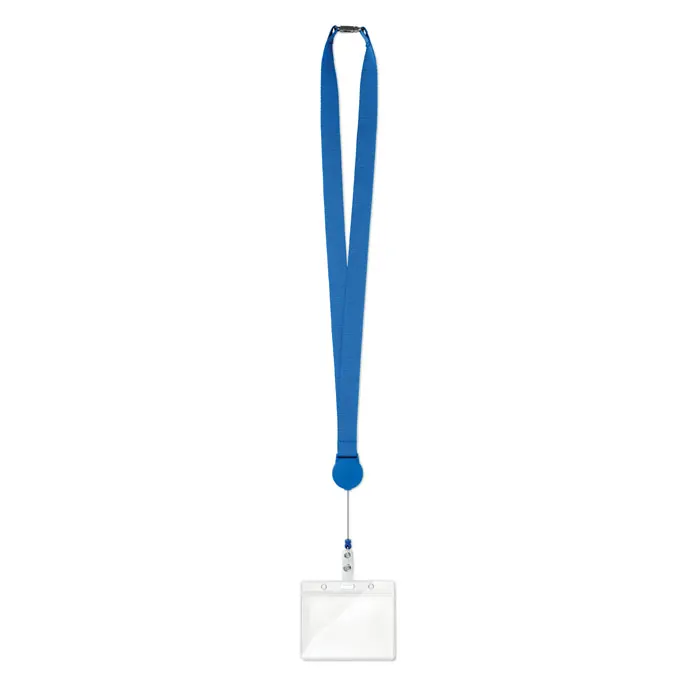 Lanyard MO9852 cu fermoar, suport retractabil pentru ecuson și cataramă detașabilă