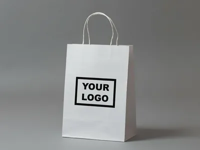 Pungi din kraft albit personalizate