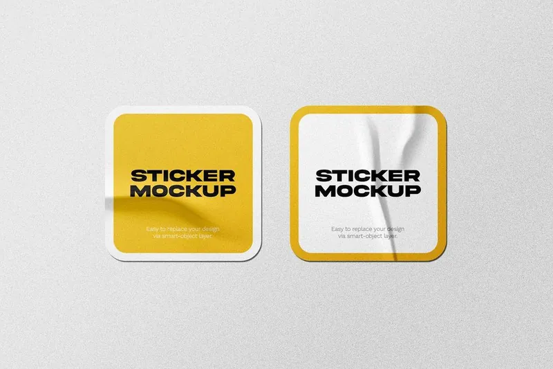 Stickere PVC pătrate - decupare pe contur