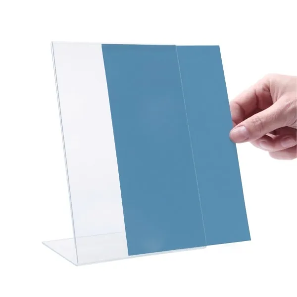 L Display din plexiglass
