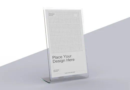 L Display din plexiglass