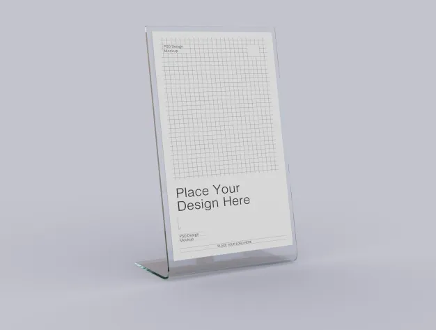 L Display din plexiglass