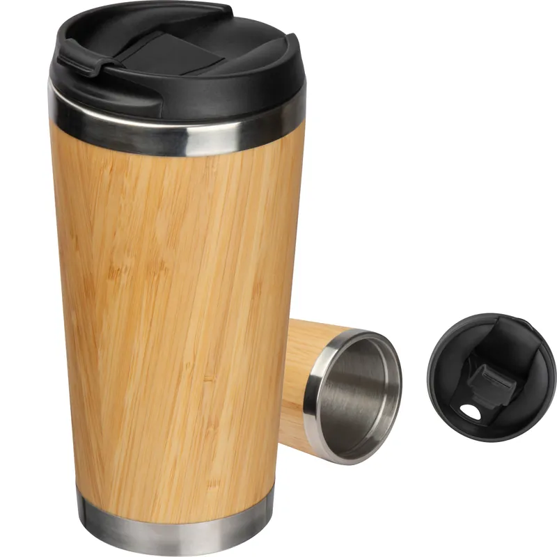Cana termos cu acoperire bambus BAMBOOGARDEN, 400ml